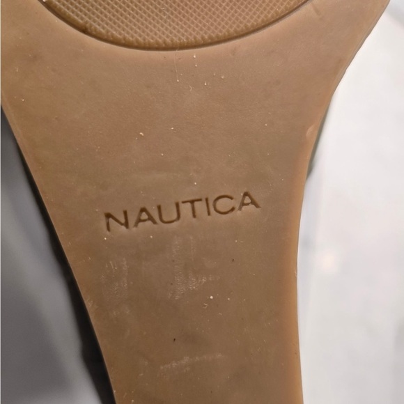 Nautica Womans Olive Green Wedge Bootie Sz 10 Lace Up Great Condition Faux Suede - Picture 6 of 9